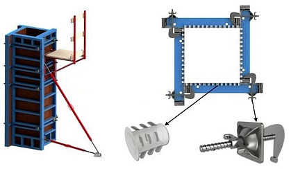 Опалубка колонн стальная крупнощитовая PSK-Optima (ПСК-Оптима, 2,5 мм профиль)